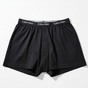 Calvin Klein Mens Boxer Briefs Black Cotton Signature Logo Waistband S